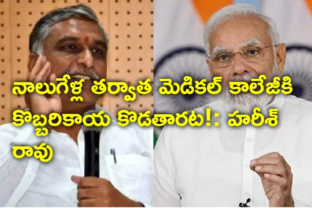 Minister Harish Rao Satirical comments on PM Modi Over His Telangana Tour