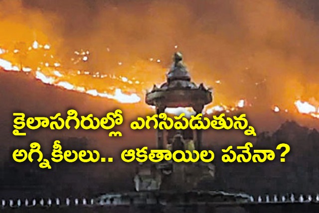 Wild Fire in Srikalahasti Kailasagiri