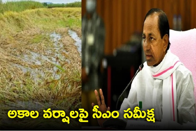 Telangana CM KCRs review with officials about crop loss due to rains