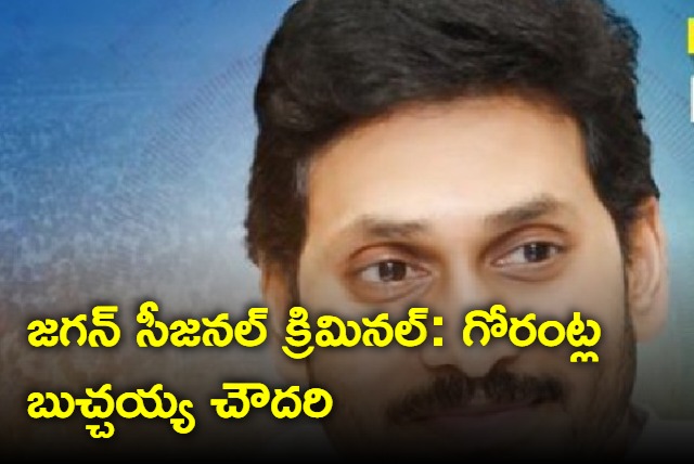 Gorantla says YS Jagan is a seasonal criminal