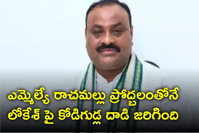 Atchannaidu reacts to egg pelting on Lokesh