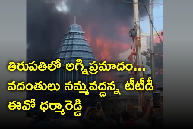 TTD EO Dharma Reddy visits fire accident site in Tirupati