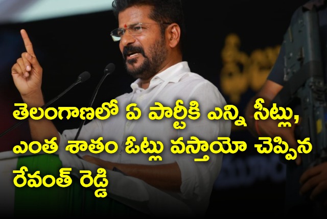 Revanth Reddy reveals which party howmany seats will win in elections