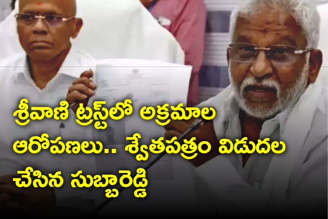 TTD Released White Paper On Srivani Trust Funds