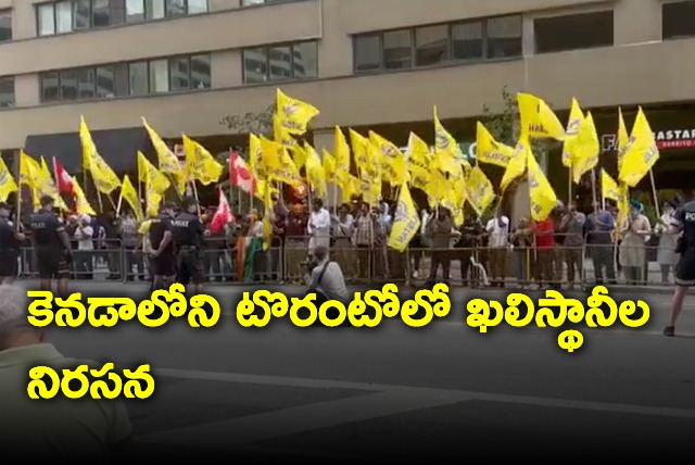 Pro India group vs Khalistani protesters outside Indian consulate in Toronto