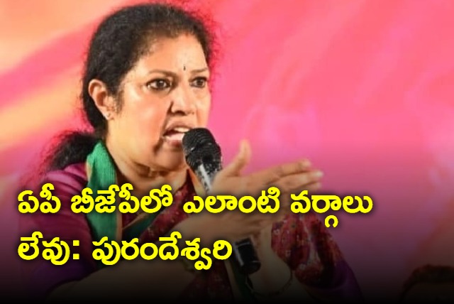 There are no groups in AP BJP says Purandeswari