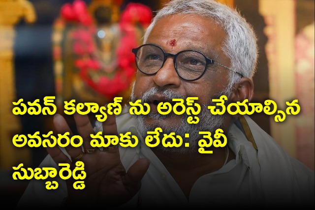 No need for us to arrest Pawan Kalyan says YV Subba Reddy