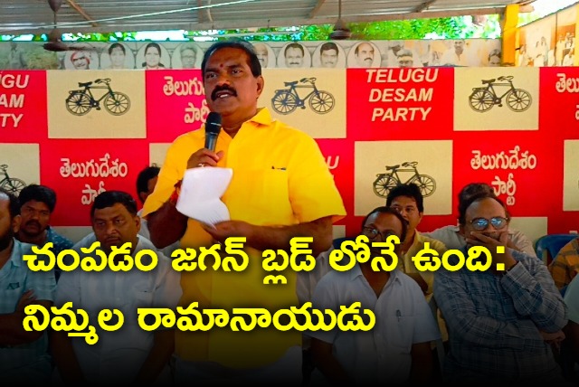 Killing is in Jagan blood says Nimmala Rama Naidu