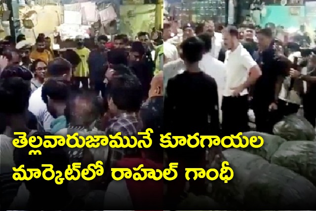 rahul gandhi interacts with vegetable fruit vendors at delhis azadpur mandi