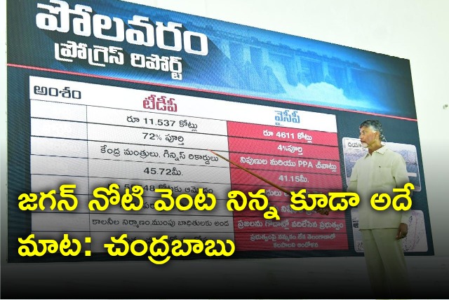 Chandrababu power point presentation on projects in East Godavari district 