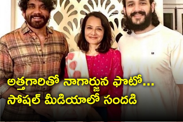 Nagarjuna latest photograph with his mother in law