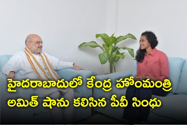 PV Sindhu met Amit Shah in Hyderabad