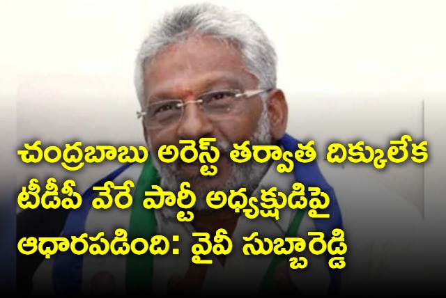 YV Subbareddy says tdp in trouble after chandrababu arrest