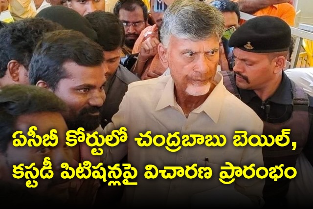 Hearing on Chandrababu bail and custody petitions started in ACB Court