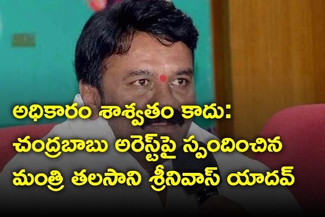 Talasani responds on chandrababu arrest