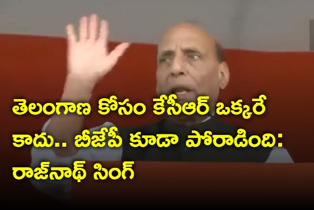 Rajnath Singh says not only kcr fought for telangana