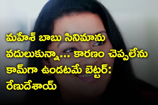 Renu Desai did not reveal why she was not acted in Mahesh babu film