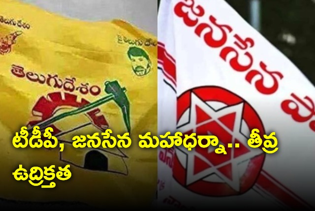 TDP and Janasena maha dharna in Avanigadda