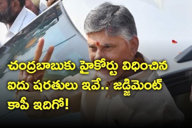 AP High Court conditions for Chandrababu in interim bail