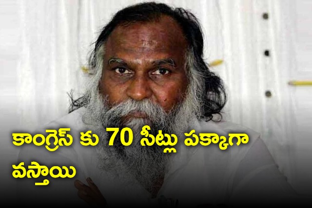 Congress will get 70 seats says Jagga Reddy