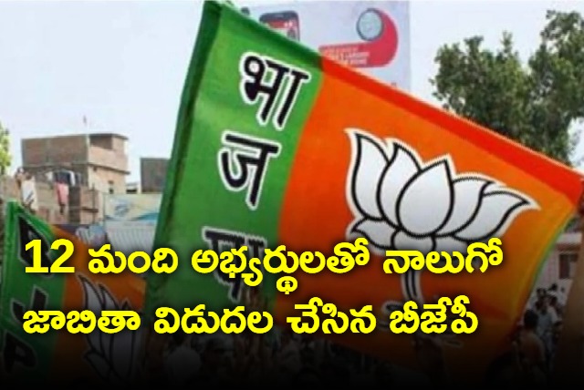 Telangana BJP Releases 4th List With 12 Candidates