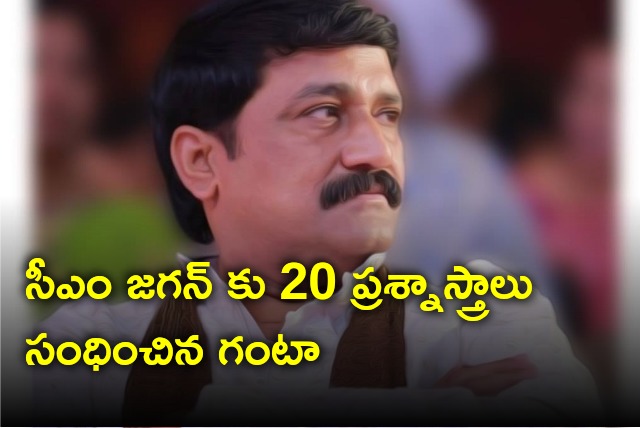 Ganta Srinivasarao shot a letter to CM Jagan with 20 questions