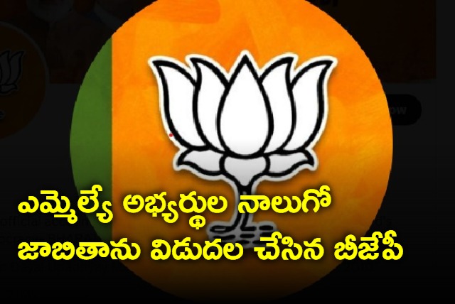 BJP releases fourth list of mla candidates