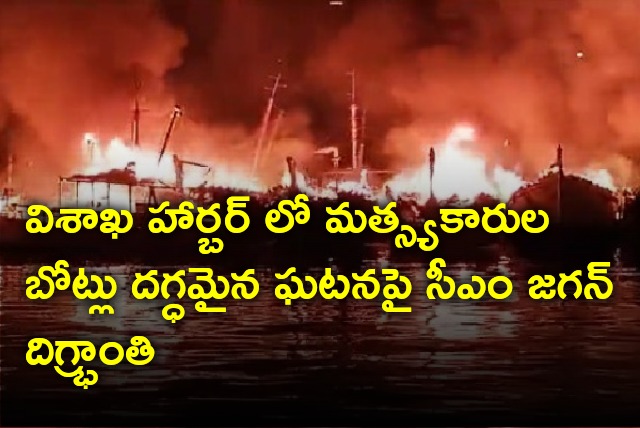 CM Jagan shocked to fishing boats caught in fire