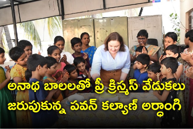 Pawan Kalyan wife Ana celebrates pre christmas with orphans