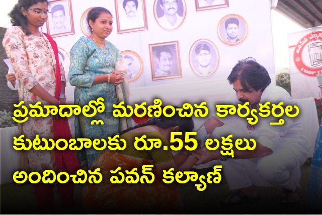 Pawan Kalyan distributes cheques to deceased party workers family members