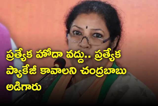 Chandrababu asked for special package says Purandeswari