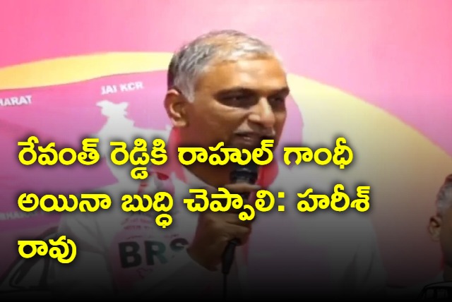 Harish Rao suggestion to Rahul Gandhi over Revanth Reddy