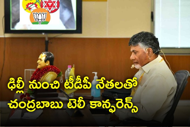 Chandrababu held teleconference from Delhi 