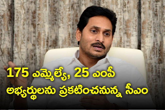 Jagan to announce 175 MLA and 25 MP candidates today