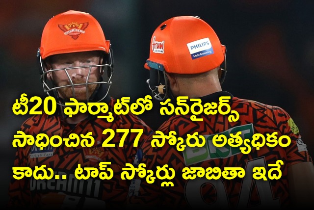 Sunrisers hyderabads 277 is not the Highest Score In T20 Format