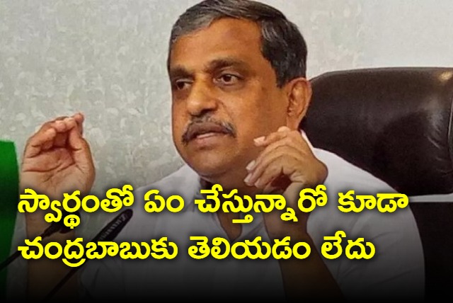 Chandrababu is selfish says Sajjala Ramakrishna Reddy