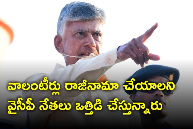 Chandrababu alleges YCP leaders put pressure on Volunteers 