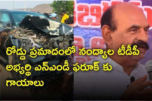 TDP Nandyal candidate NMD Farooq injured in road accident