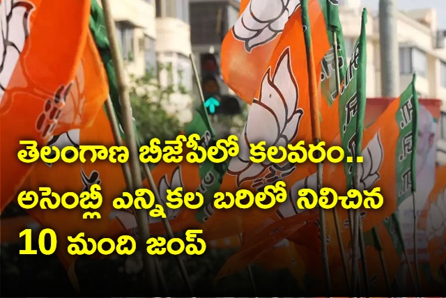 Telangana BJP in shock mode 10 of its leaders switched to Congress