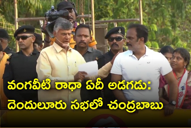 Chandrababu appreciates Vangaveeti Radha in Denduluru