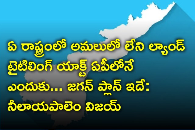 TDP slams AP Govt on Land Titling Act