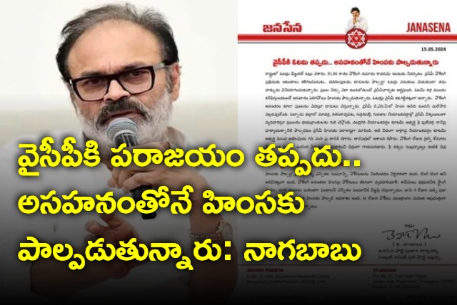 Janasena Leader Naga Babu Criticizes YSRCP 