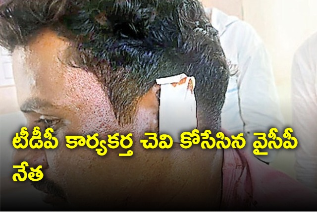 YSRCP leader cuts ear of TDP follower