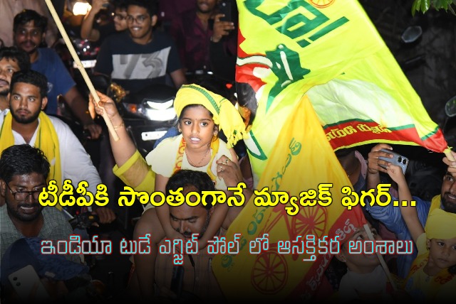 India Today exit poll says TDP alone will get magic figure in AP