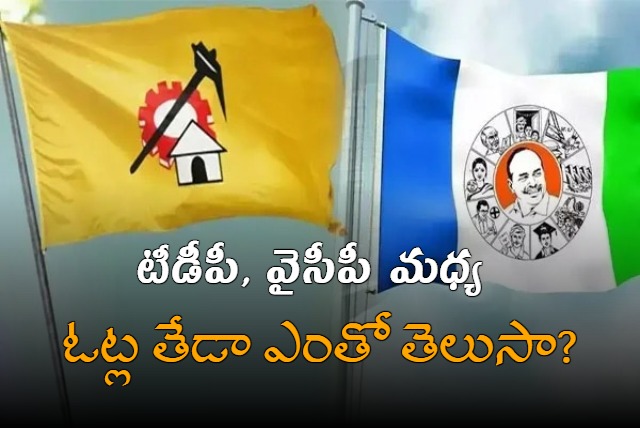 Difference in votes between TDP and YCP in AP