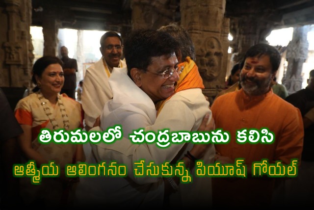 Union minister Piyush Goyal met CM Chandrababu in Tirumala Temple