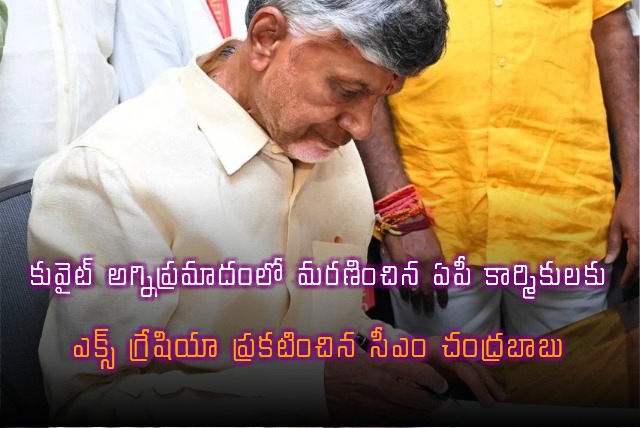 Chandrababu announced ex gratia to Kuwait fire accident victims