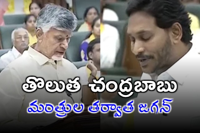 YS Jagan Swears After Chandrababu And Ministers Swearing In Assembly