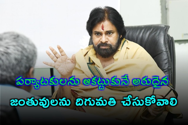 Pawan Kalyan reviews on Zoo Parks in state