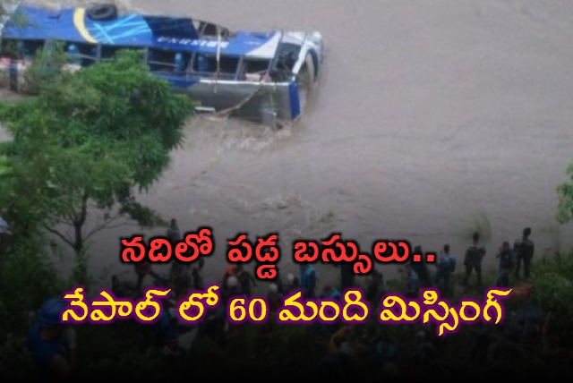 Landslide sweeps away two passenger bus into Trishuli River In Nepal